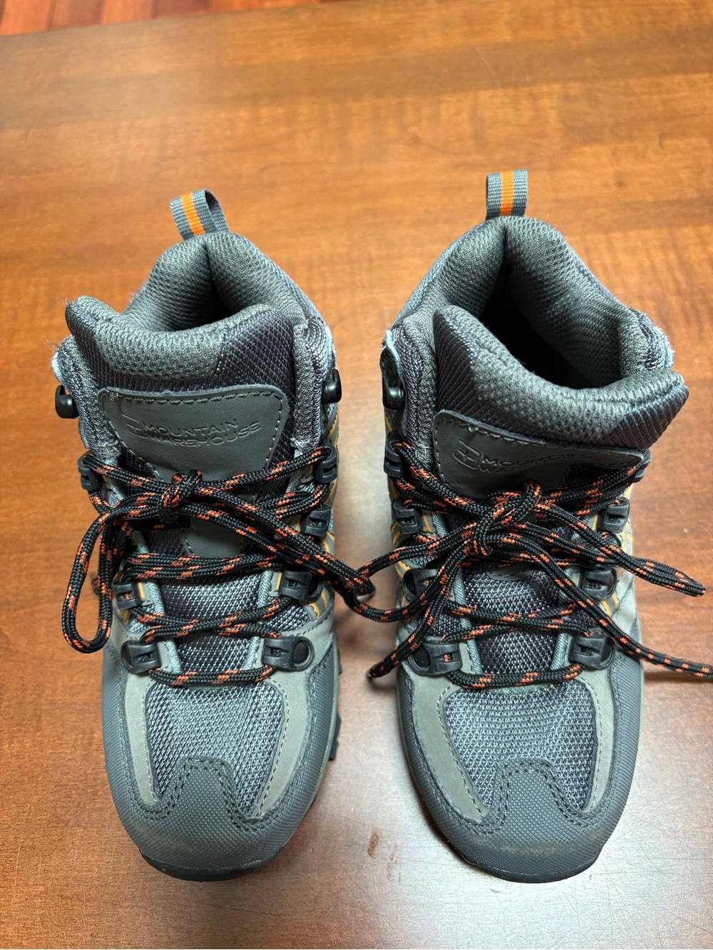 Mountain Warehouse Kids Gray Hiking Boots with Orange Accents